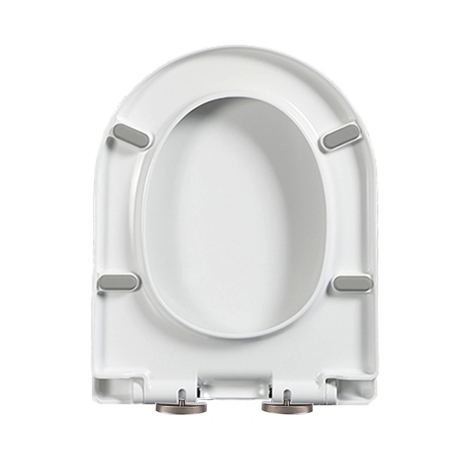 Giural 44x35.5cm,U Shape Soft Close Toilet Seat, D Shape Toilet Seats with Quick Release for Easy Cleaning, Top Fixing, D Shaped Loo Seat with Adjustable Hinges