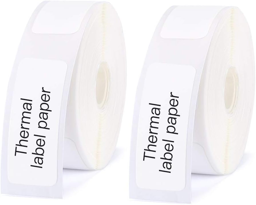Lenlun D11 Label Tape Adapted Label Print Paper Standard Laminated Office Labeling Tape Replacement for D11 Label Maker Machine - 0.47"1.18"/210pcs - 2 Pack
