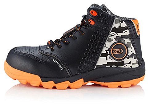 DDTX Men's Composite Toe Work Boots Anti-Puncture Anti-Static Slip Resistant Ankle High Safety Shoes Black (9) - Thumbnail 4