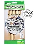 TICONDEROGA Envirostik Natural Wood Pencils, Wood-Cased #2 HB Soft, Natural, 12-Pack (96212), Woodgrain