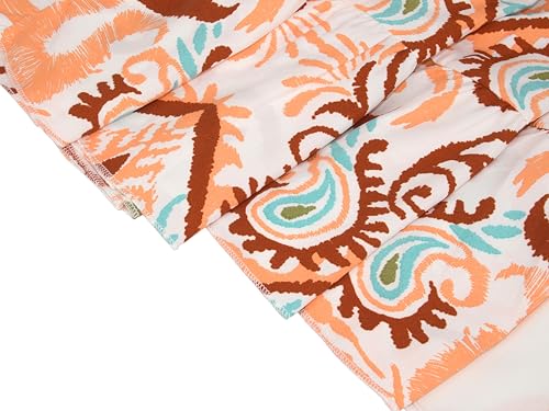Image of miduo Womens Summer Dress Casual V Neck Buttoned 3 /4 Sleeve Bohemian Tribal Print Flowy Mini Dresses