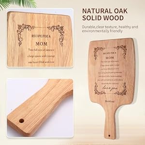 Small Wooden Cutting Board - "Recipe For A Mom", Natural Oak Cutting Board For Mom, Wooden Cutting Board For Kitchen, Cute Gifts For Mom From Daughter And Son/Christmas Gifts For Mother Small Wooden Cutting Board Recipe For A Mom Natural Oak Cutting Board For Mom Wooden Cutting Board For Kitchen Cute Gifts For Mom From Daughter And SonChristmas Gifts For Mother