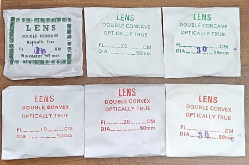 Double Concave and Double Convex Lens 50mm F.L. 10cm, 20cm, 30cm - Set of 6 - COMETEK - for DIY Science Experiments, Projects Kits and Science Lab (B0B6FXMFMS) Amazon Price History, Amazon Price Tracker