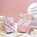 LeZakaa Reversible Pink Birthday Wrapping Paper Roll for Girls Women, Happy Birthday Lettering & Stripe Pattern with Metallic Foil in Pink, Mini Roll, 17 inches x 32.8 Feet (46.45 sq.ft.)