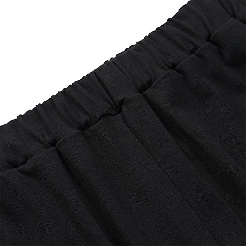 GlorySunshine Women's Elastic Waist Solid Palazzo Casual Wide Leg Pants with Pockets4