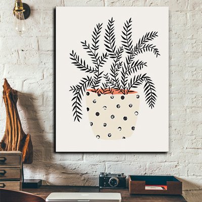 MADE4U [ Simple Modern 3 ] [ 20" ] [ Thicker (1") ] [ Wood Framed ] Paint by Numbers Kit with Brushes and Paints ï¼ˆ Simple Modern QS085 ï¼‰