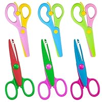 6Pcs Kids Safety Scissors - 3 Toddler & 3 Kids Serrated Scissors for Crafts, Scrapbooking, DIY & Photo Art Projects