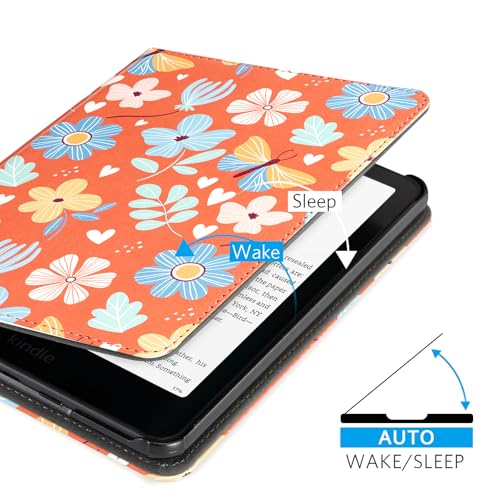 Image of CoBak Stand Case for 7 inch Kindle Paperwhite 12th Gen 2024 and Kindle Colorsoft with Hand Strap - Compatible with iPhone MagSafe, for Samsung /Belkin /Anker Wireless Charging Pads, Durable, Auto Sleep Wake