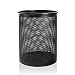 Pen Holder Metal Mesh Pencil Holder Round Shaped Pencil Holders with Bottom Mats Protector for Desk Office Pen Organizer,Black