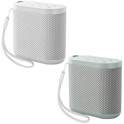 HomeBest HS01 White Bundle With HS01 Green - Portable Sound Machine for Travel, White Noise Sound Machine for Sleeping, 52-Hour Lasting Mini Noise Machine with 21 Quality Non-looping Sounds, Headphone Cover