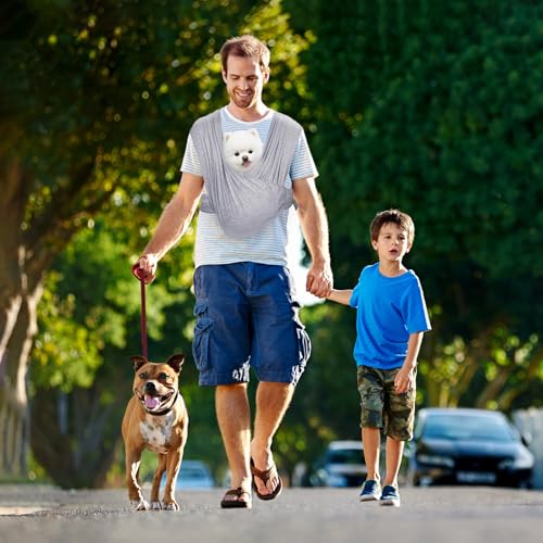 Lyneun Hundetragetasche, Weiche Freihändige Hundetasche, Tragetuch für Hunde Frontpaket mit Verstellbarem Riemen, Flexible hundetragetuch für Hunde, Katzen (Grau)