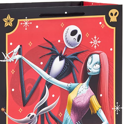 Hallmark Disney The Nightmare Before Christmas 13" Large Gift Bag Bundle (3 Bags: Jack Skellington, Zero, Sally, Lock, Shock And Barrel) For Halloween, Christmas, Birthdays #TOP4