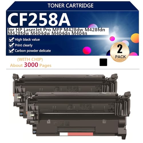 Toner CF258A noir pack de 2 pour en finir avec les textes pâles sur LaserJet M428fdn M404dw