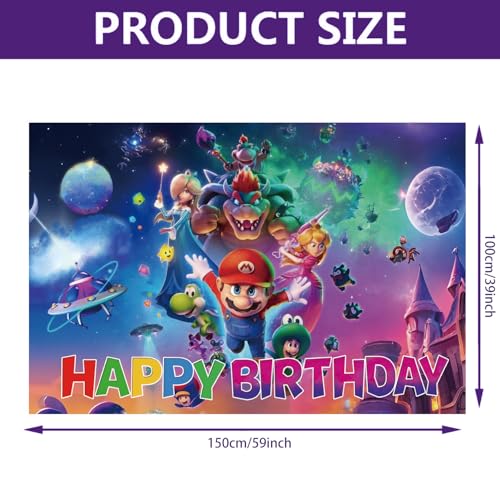 Fondo temático para fiesta de cumpleaños de Mario 5x3.3 pies miniatura 3