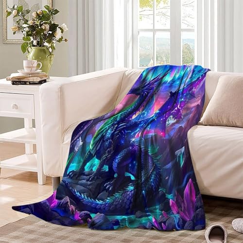 Couverture dragon 3D flanelle confortable adaptée toutes saisons - 4