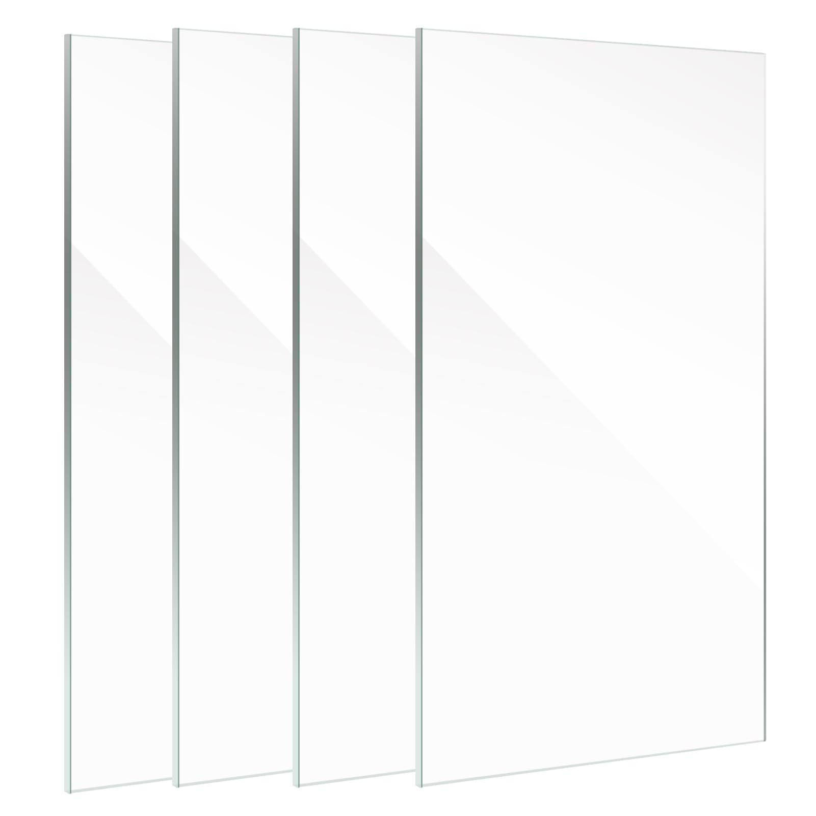 Lyeasw 4x6 Glass Replacement Sheets for Picture Frame Set of 4, 4 by 6 Real High-Definition Glass Cover