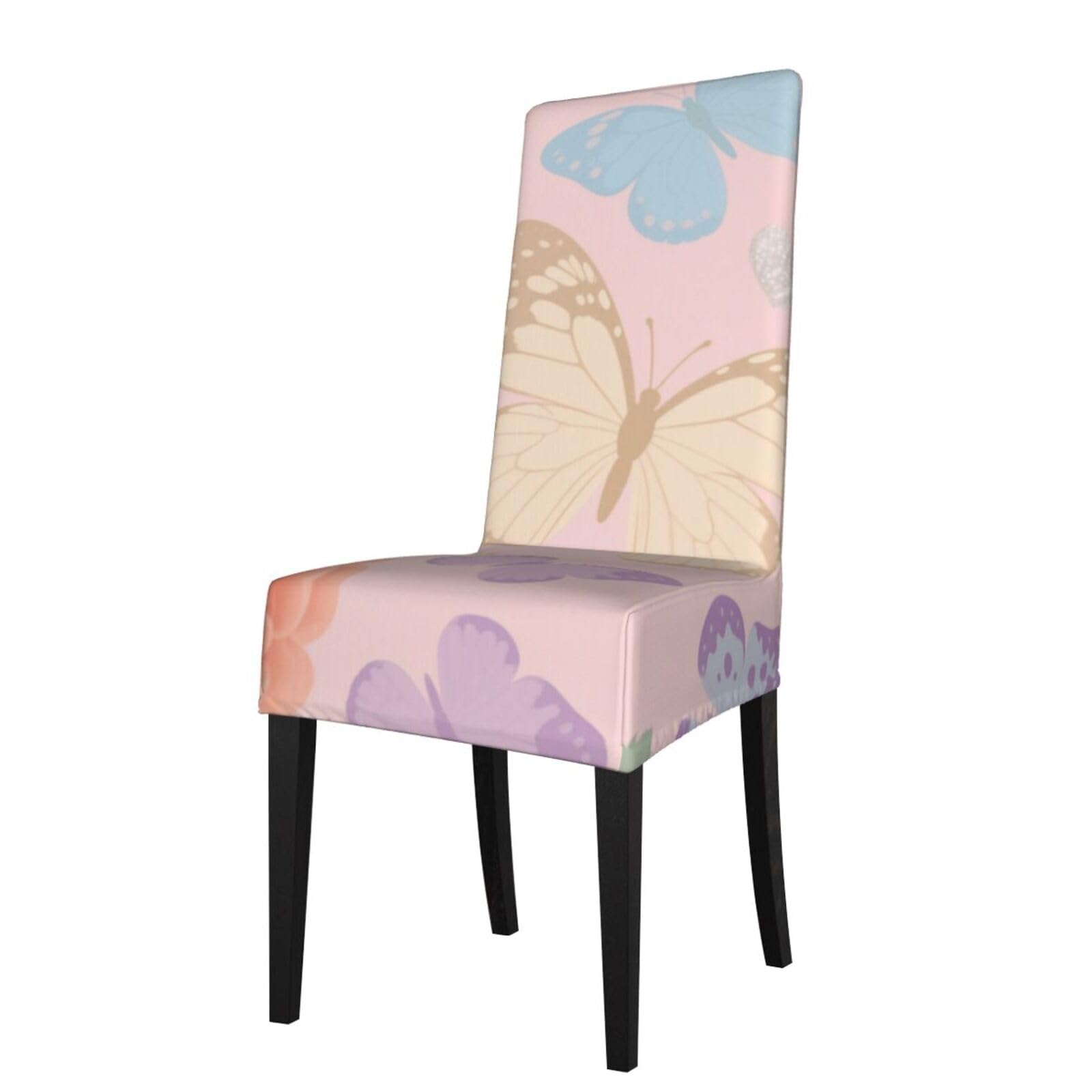 FodPand Butterflies Dining Room Chair Cover Stretch Parsons Chair Slipcovers Removable Washable Chair Protectors Cover High Elastic Seat Protector for Home,Kitchen, Hotel, Banquet
