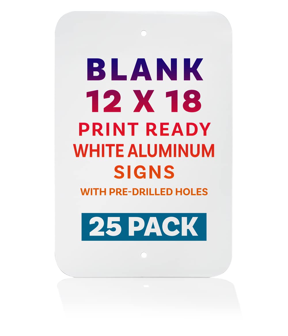 Amazon.com : 12” x 18” Metal Sign Blank, Print Ready White .040 ...