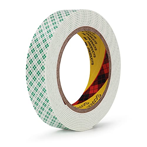 Double Sided Mounting Tape 3M 4026 1in x 10ft Double Coated Urethane Foam Tape Strong Adhesion Heavy Duty Polyurethane Tape Color White for Bonding Attaching Mounting(4026B)