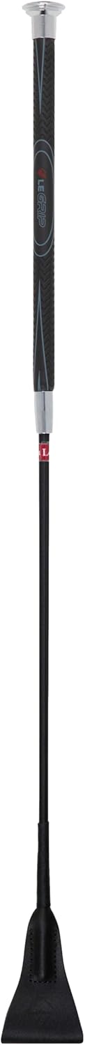 LeMieux LeGrip Jumping Horse Whip with Polycarbon Shaft & Metal Cap, Soft PU Grip Handles for General Purpose - 65 cm