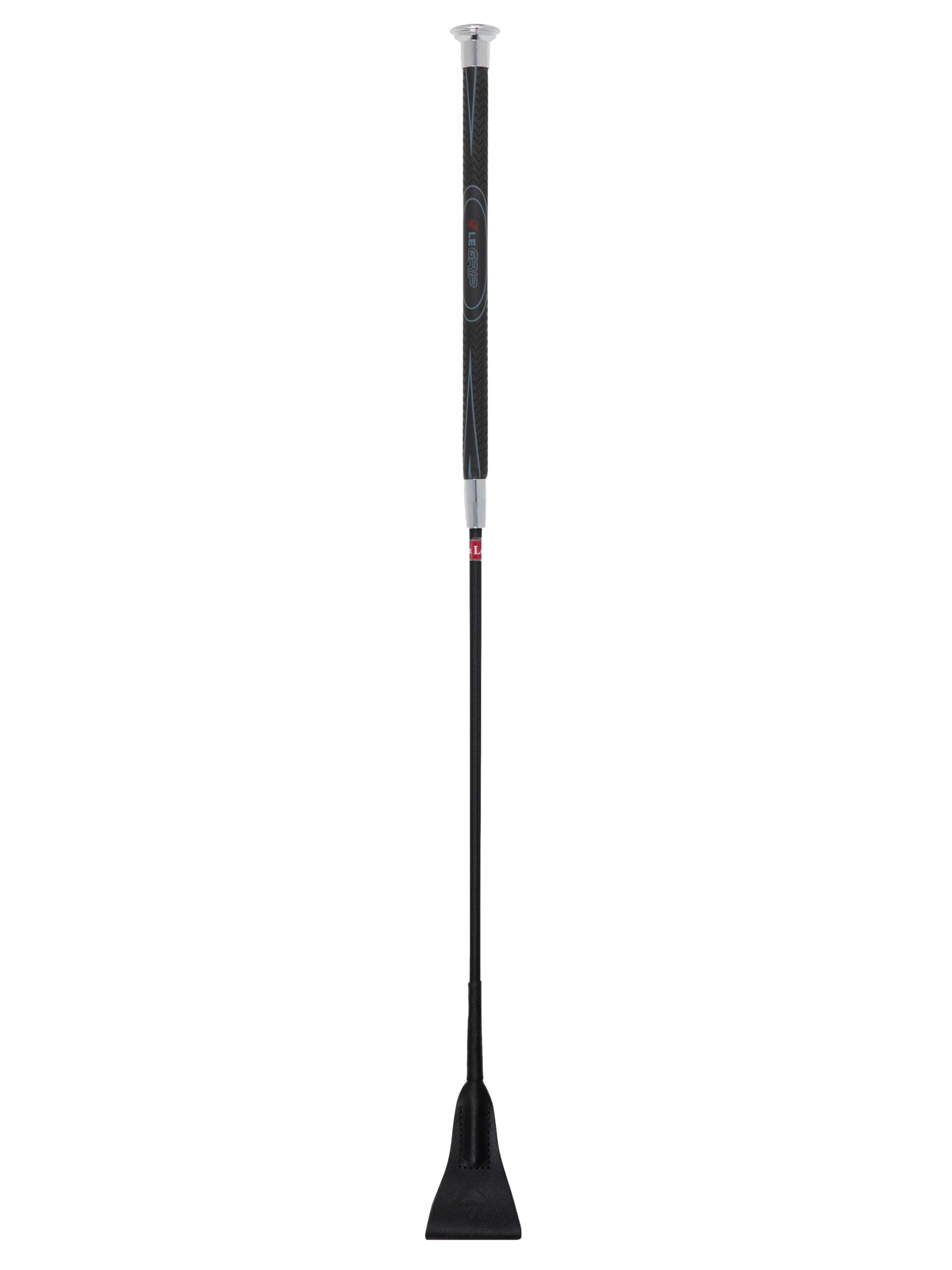 LeMieux LeGrip Jumping Horse Whip in Black with Polycarbon Shaft & Metal Cap, Soft PU Grip Handles for General Purpose - 65 cm