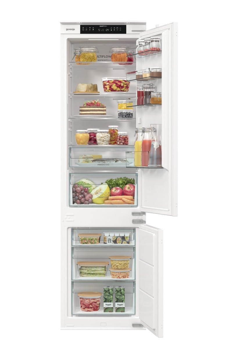 Gorenje NRKI517E41 Einbau-Kühl-Gefrierkombination, 177cm Nische, Schlepptürscharnier, 252 L(176L plus 76L), NoFrost, AdaptTech, SuperCool, ConvertActive, BxHxT: 54×177,2×54,5 cm, Weiß