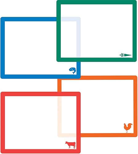 Cut N' Funnel - Alfombrillas de plástico flexible de colores surtidos con bordes e iconos de alimentos, paquete de 4 unidades de 15 x 11.5 pulgadas,