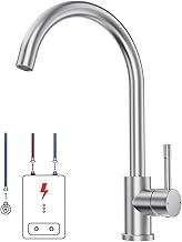 Low Pressure Kitchen Tap Stainless Steel for Instantaneous Water Heaters - Tap for Boiler - 360° Rotatable Kitchen Tap Low Pressure - Low Pressure Tap with 3 Connections - Mixer Tap for Under-Sink Boiler