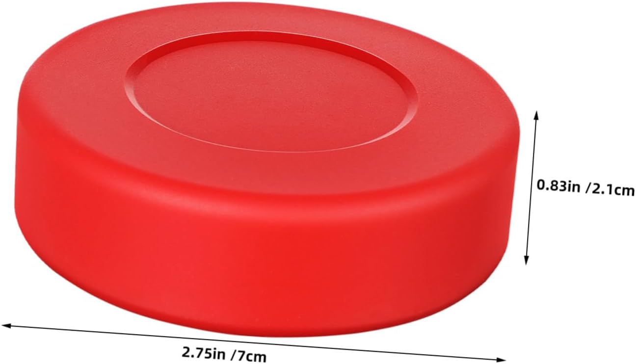 SEWACC 5pcs Red Matte Surface Ice Hockey Training Pucks Made of Rubber and PVC, Lightweight Practice Hockey Balls for Quick Response Training and Skating Drills, Support Group Practice