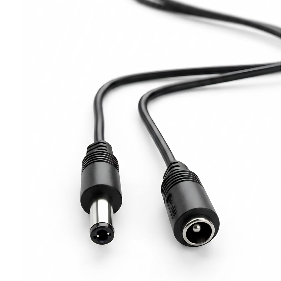 WIRESLAB 1.5M DC Male to Female Plug Cable 20AWG DC Power Adapter Extension Cord 2.5mm x 5.5mm DC 12V Power Adapter DC Extension Cord for CCTV Camera, DVR,NVR,LED Strip,Baby Monitor,IP Camera, Black-image-35