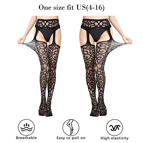 Image of Women's Fishnet Stockings High Waist Tights Suspender Hosiery Sexy Pantyhose
