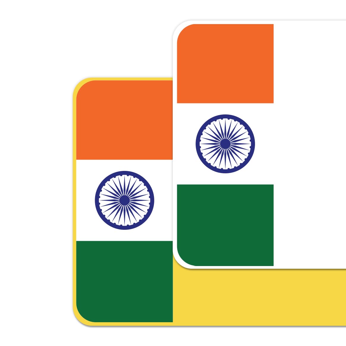 India Car Number Plate Adhesive Stickers for Decorative Purposes – Indian National Flag Badge Decal – Proud Heritage Car Vinyl Skin – Premium, Bubble Free & Easy Application – Set of 2 (F&R) (IND)