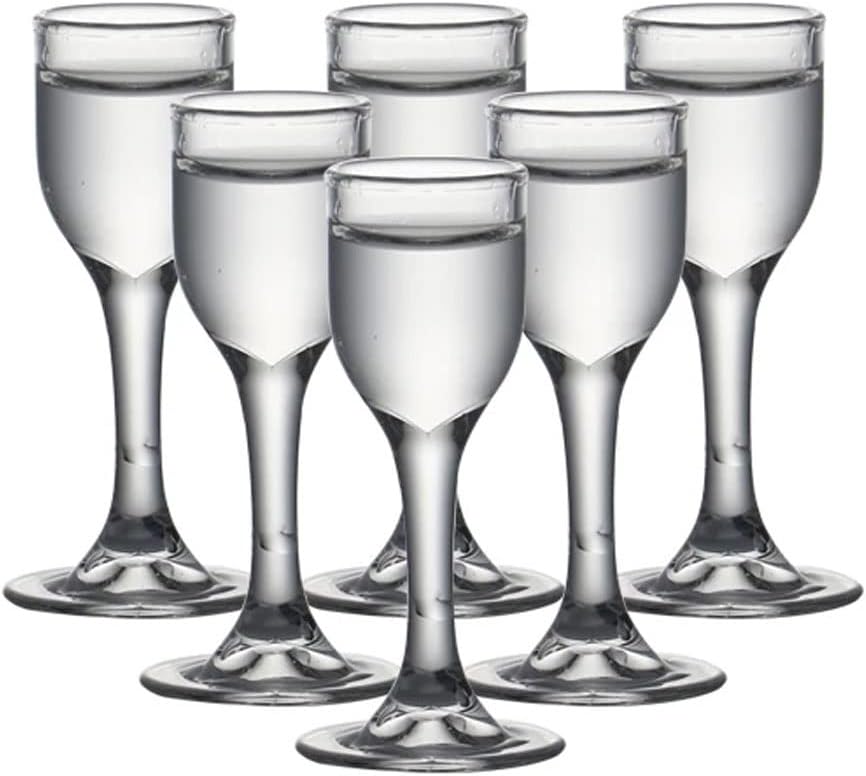 Set of 6pcs 0.3oz/0.5oz Handmade Blown Mini Glasses for Bar Spirits White Liquor Drinks(10ml)