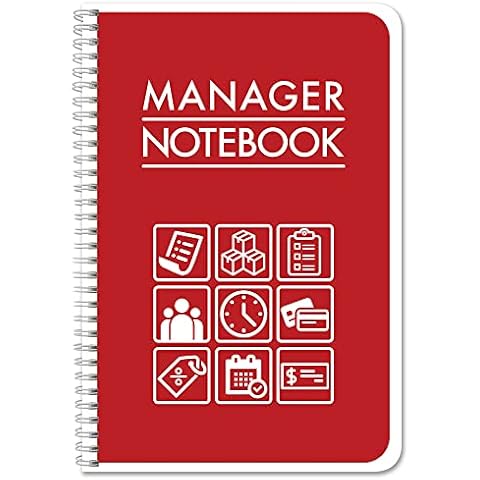 BookFactory Manager Notebook/Manager’s Log Book/Planner/Management Logbook - Wire-O, 100 Pages, 6”x 9” (LOG-100-69CW-PP(Manager-Notebook)-BX) Cover