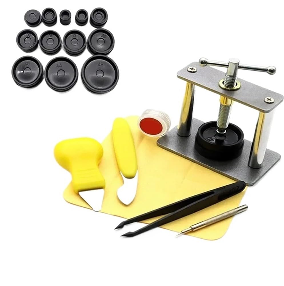 Uhrmacher-Gehäuseboden-Presswerkzeug-Set – rutschfeste Nylon-Einpressbacken, Gehäuseverschluss-Reparaturset (011919pack)