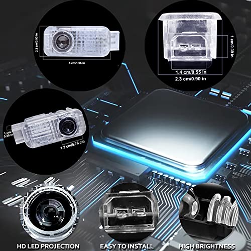 4Pcs Car Door Lights Logo Projector, Hd Car Welcome Light Compatible With A1/A3/A4/A5/A6/Q3/Q5/Q7/A7/A8/R8/Tt, Led Car Door Lights, Easy Installation, Plug-And-Play #TOP5