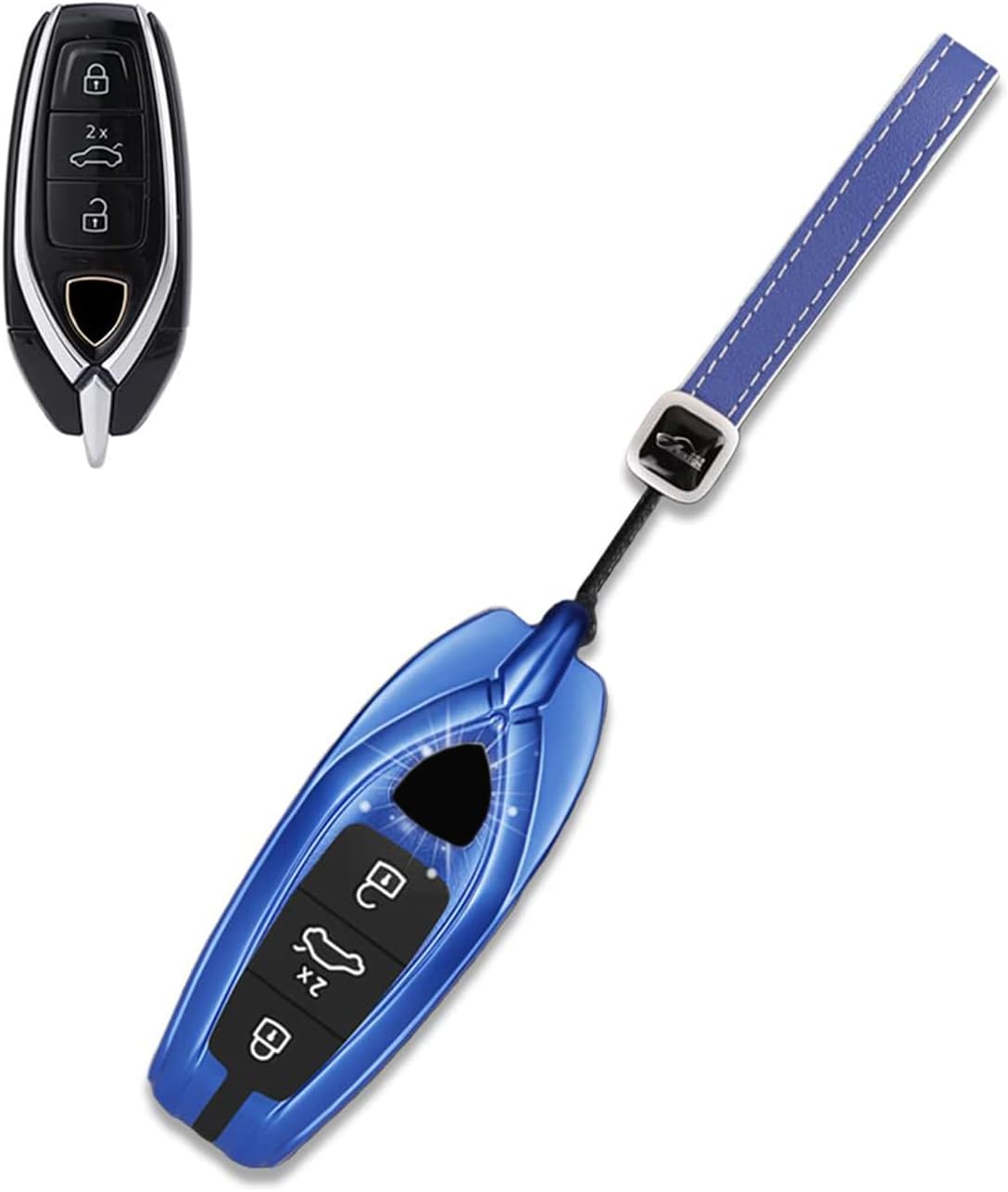 Premium Aluminum Alloy Car Key Fob Case Cover Shell Fit for Lamborghini URUS 2021-2022 With Metal Keychain