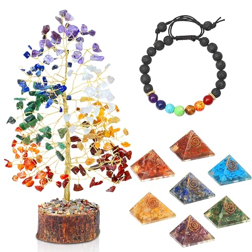 Crocon 7 Chakra Gemstone Bonsai Tree...