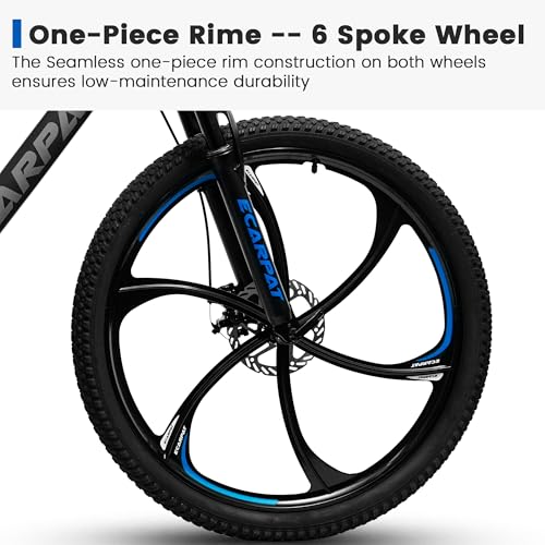 Image of Ecarpat 24 /26 Inch Mountain Bike, Full Suspension Mens Women Mountain Bike with 21 Speeds High-Carbon Steel Frame and Disc Brakes, Adult Sport Bicycle for Trail Snow Commuter City Road