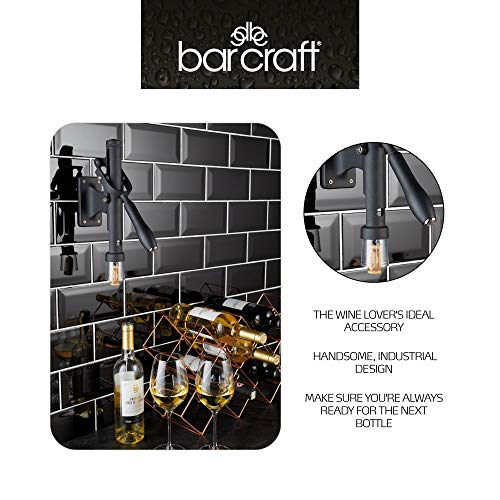BarCraft Deluxe metalen wandgemonteerde kurkentrekker flesopener, 31,5 x 6,5 x 26 cm (12,5" x 2,5" x 10,5") - zwart - Afbeelding 3