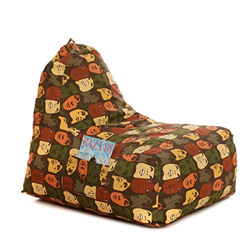 Image of Style Homez Hackey Cotton Canvas Abstract Printed Bean Bag XXL Size Filled with Beans Fillers