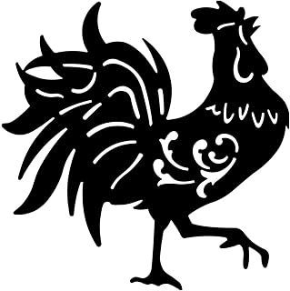 Decorative Wrought Iron Rooster Wall Art, Western Farmhouse Décor, Black