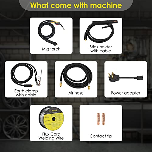 Hynade Mig Welder, Multi-Function 3 In 1 Tig Stick Spool Mig Welder Mtg175 Sg, Dual Voltage 110/220V Inverter Gas/Gasless Mig Welding Machine(Mtg175Sg) #TOP5