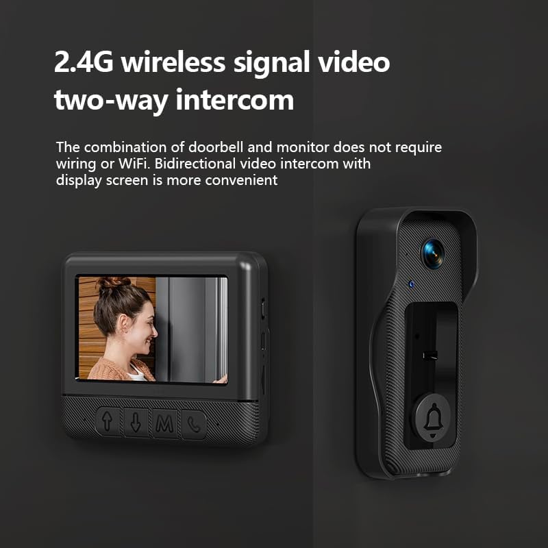 Video Doorbell Night Vision High Definition Two-way audio, HD video,IP68 Rainproof, 4.3inch Monitor Large Capacity Battery,Video Doorbell with Monitor Wireless - Image 3
