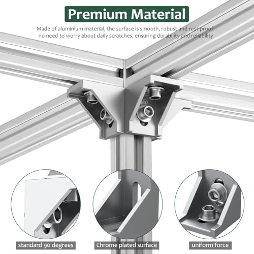LINYIJOY Aluprofil 40x40 Aluminium Eckverbinder 20 Stück, Rechtwinklige Aluwinkel für Aluprofil Montage, Möbel Reparatur DIY Projekte