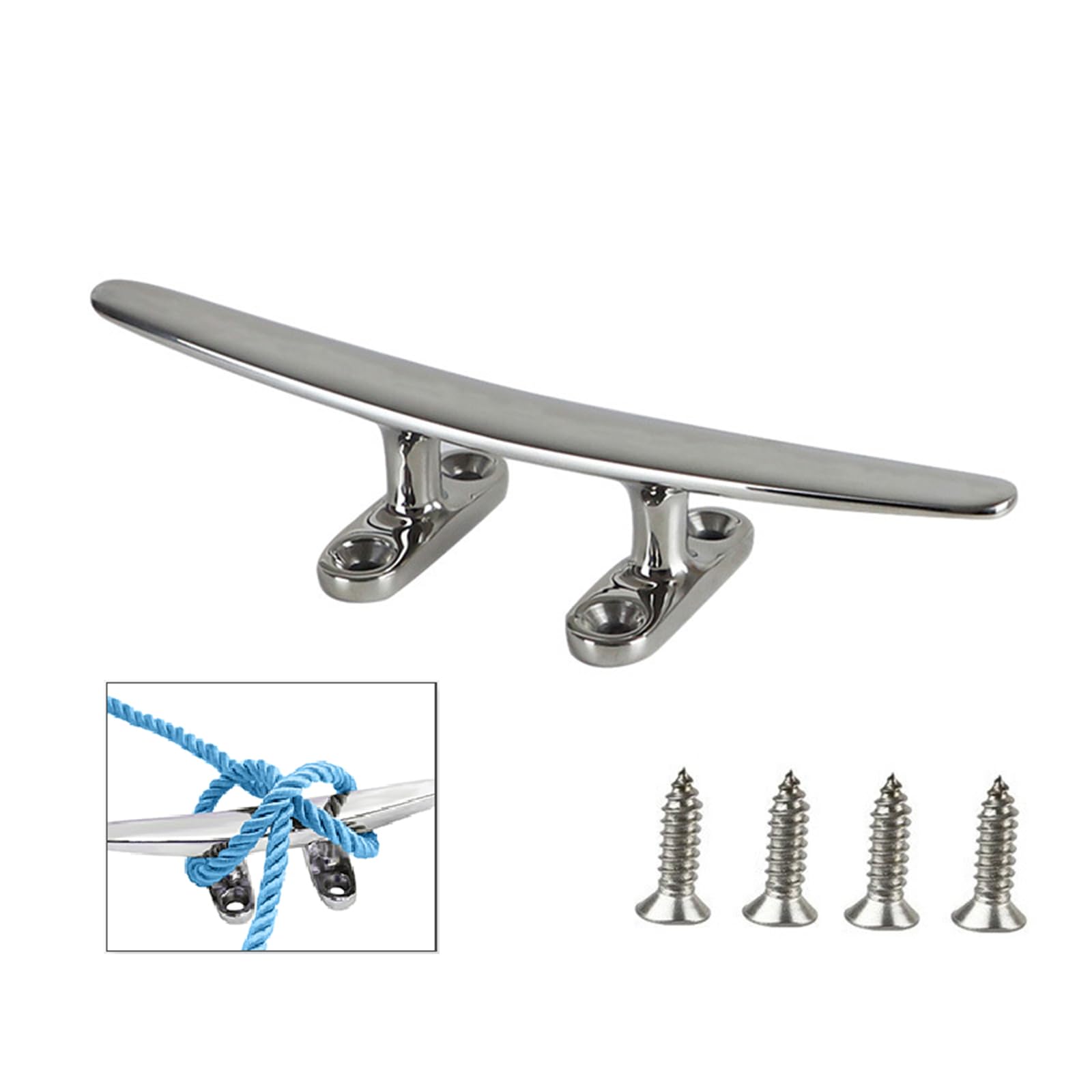 2 Pezzi da 126 mm Corda da 126 mm 316 in Acciaio Inox per Barca, Accessori per Barca, Base Aperta, Kayak, Corda, Cravatta, Torcia per banchine, Porte, Yacht, Piscina, Costa decorativati