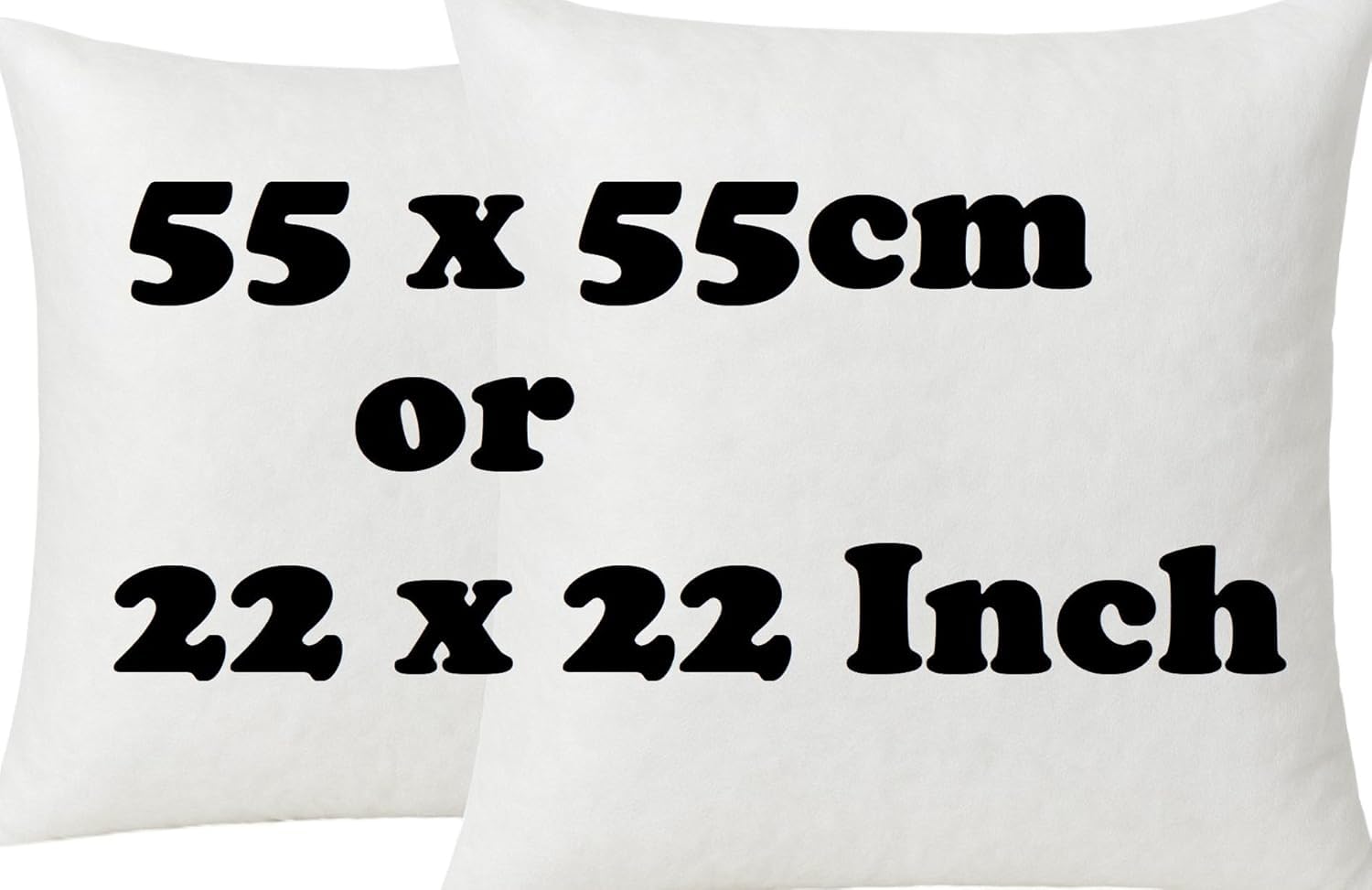 4All Cushion Inserts – Premium Hollow Fibre Cushion Pads with Soft Polycotton Cover, Fluffy Square Pillow Inserts for Sofa & Bed, Supportive Cushion Filling, Multiple Sizes (2, 55x55cm(22x22))