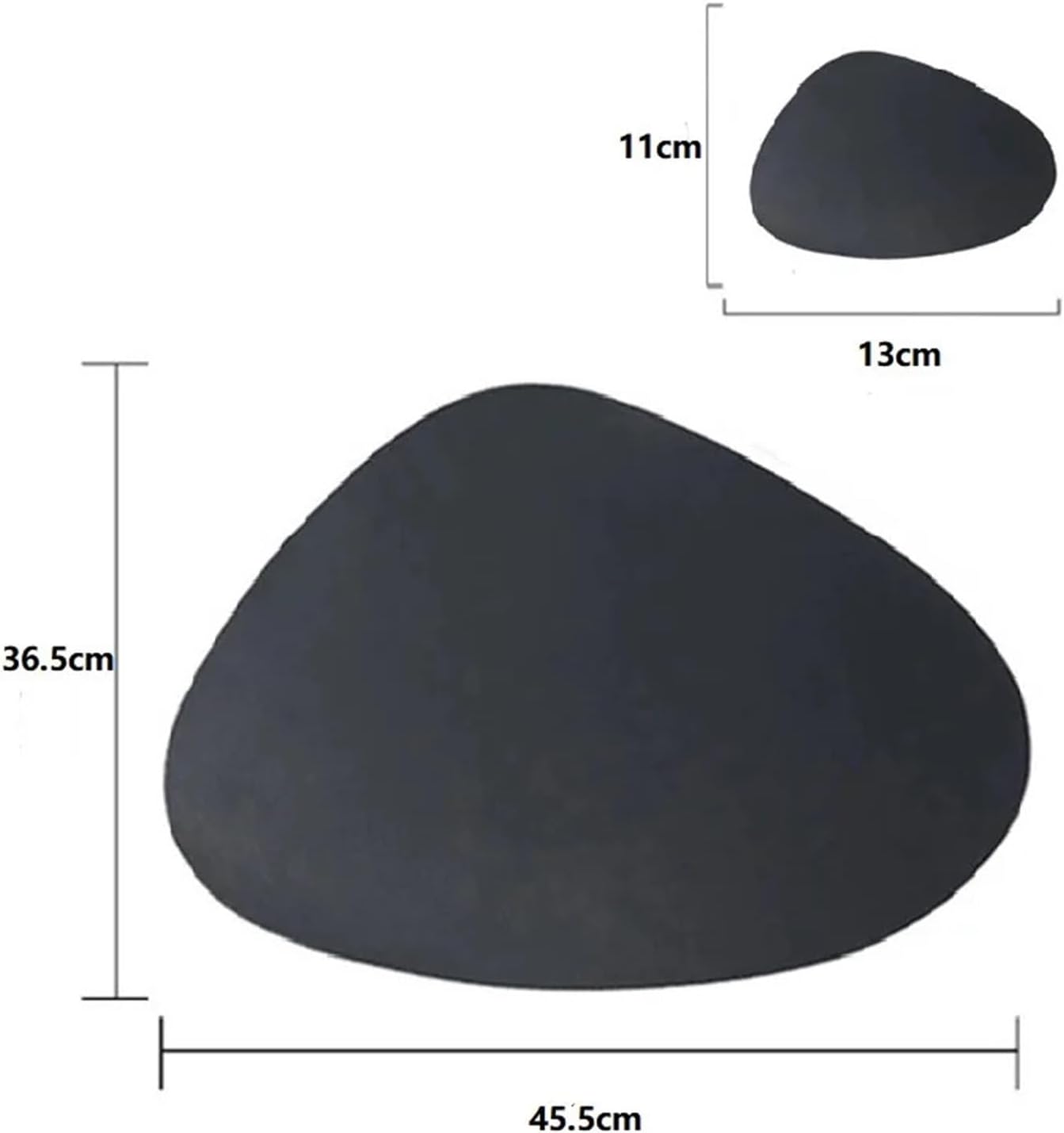 1/4/6/10Sets Faux Leather Placemats and Coasters Round Place Mats for Kitchen Dining Patio Table Oval Modern Table Mat(CD Black,6sets)