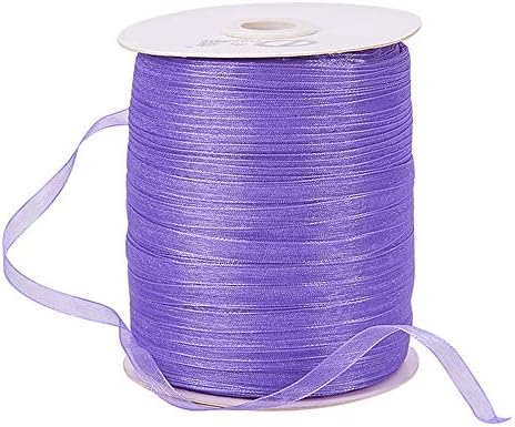 BENECREAT 1Roll 1/4" 500 Yards/Roll Sparkle Sheer Organza Ribbon for Chrismas Festive Decoration DIY Crafts Arts & Garden, Purple