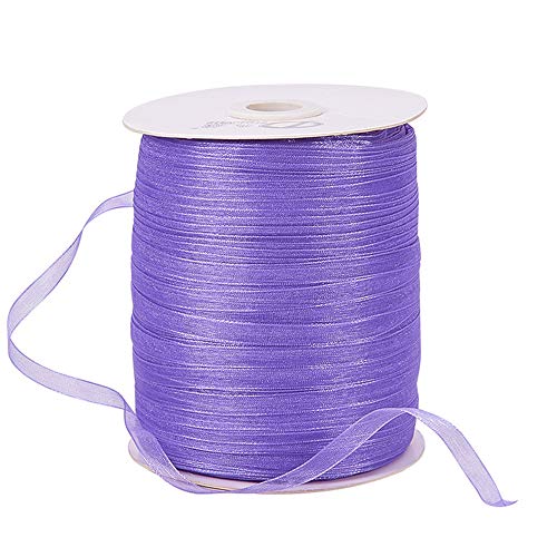 Benecreat 1Roll 1/4" 500 Yards/Roll Sparkle Sheer Organza Ribbon For Chrismas Festive Decoration Diy Crafts Arts & Garden, Purple #TOP15